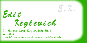 edit keglevich business card